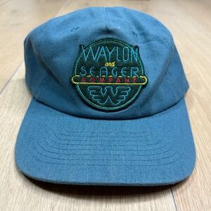 Seager Co x Waylon Jennings Outlaw Country Blue Canvas Snapback Hat Cap OSFM